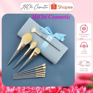 Bộ cọ 10 món trang điểm cá nhân kèm túi da cao cấp