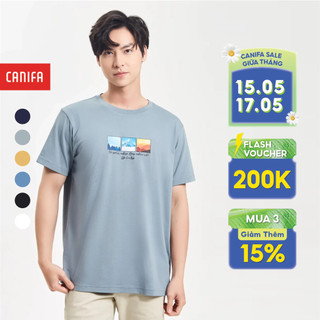 Áo phông nam CANIFA áo thun cộc tay cổ tròn có hình in có hình in 8TS24S001