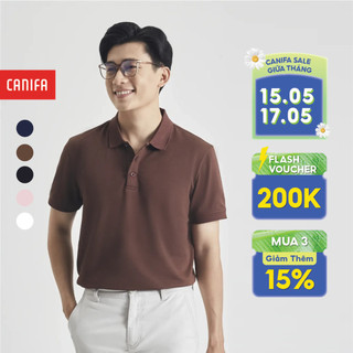 Áo Polo nam CANIFA kiểu dáng basic có cổ bẻ nẹp cài cúc 8TP24A004