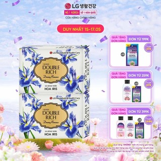 Bộ 2 xà phòng thơm Double Rich hương hoa chiết xuất từ thiên nhiên Iris Soap 90g/xà phòng
