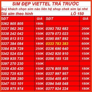 Sim viettel số đẹp chọn số tại đây lô 51