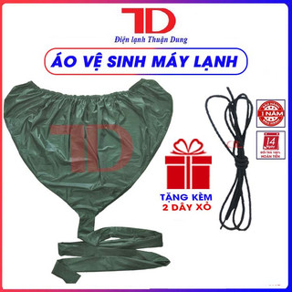 Áo vệ sinh máy lạnh đuôi 2.5m xanh rêu tặng kèm dây xỏ - TD Điện lạnh Thuận Dung