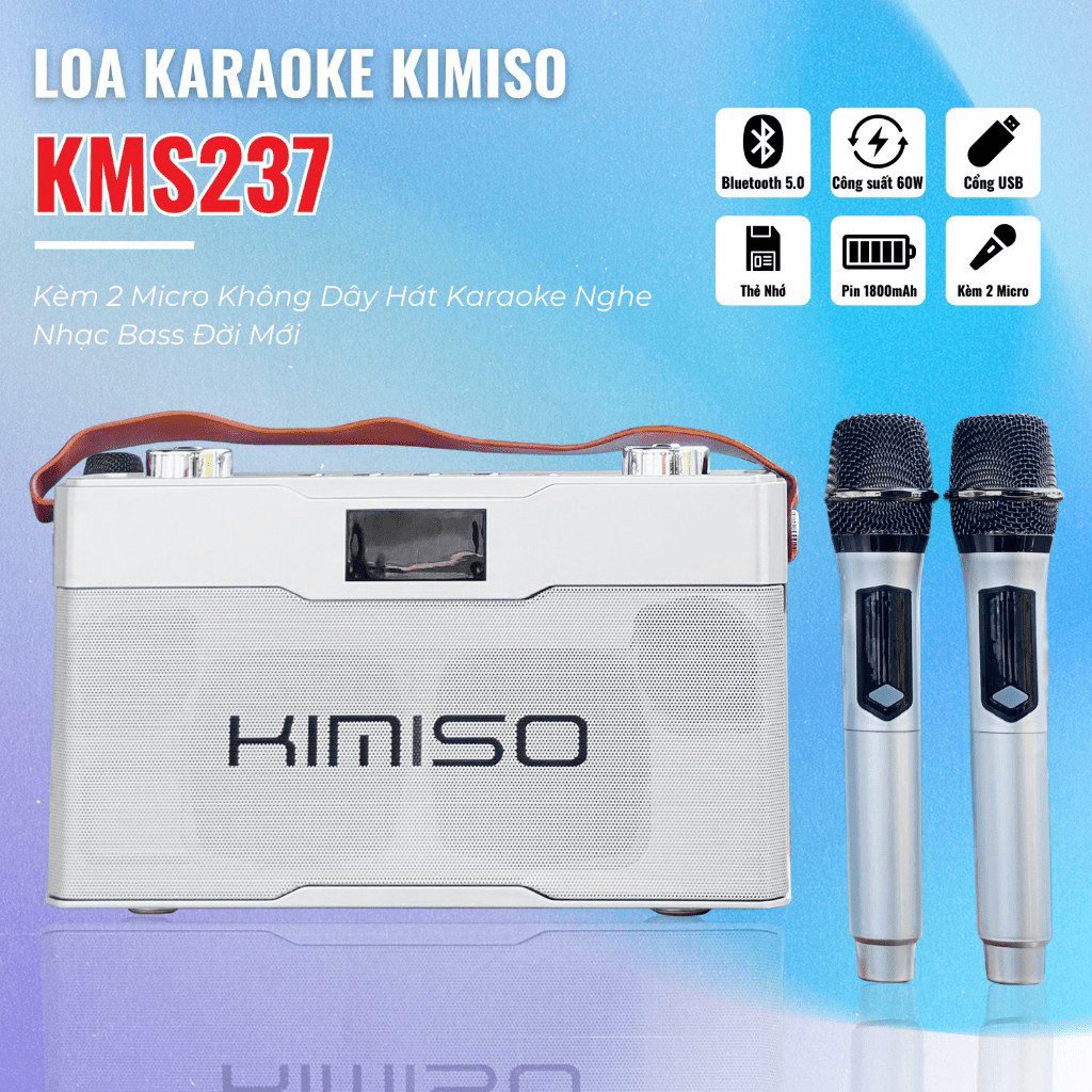 Loa Xách Tay KIMISO KMS237 - Thiết Kế Nhỏ Gọn, Công Suất Mạnh Mẽ, Âm Thanh Trầm Ấm Dễ Dàng Sử Dụng