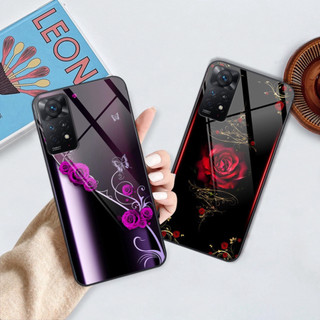 Ốp kính Xiaomi Redmi Note 11 4G / Note 11S / Note 11 Pro 5G hoa lá nhiều màu sắc bóng bẩy sang trọng .