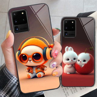 Ốp kính Samsung S20 Ultra in hình gấu thỏ cute dễ thương, cá tính xinh xắn .