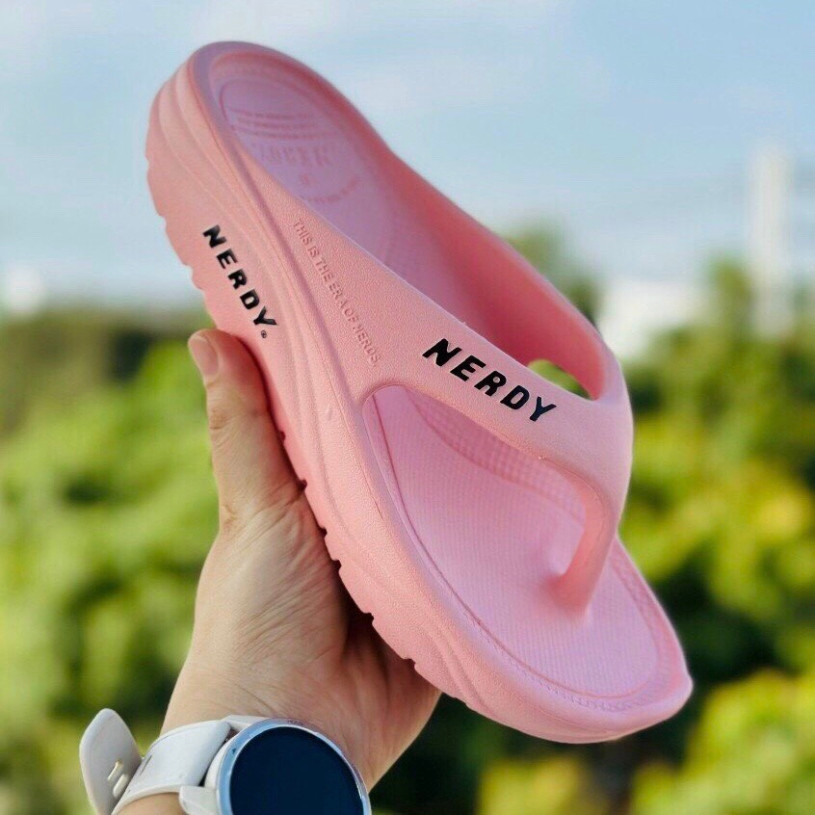 Dép kẹp xỏ ngón nam nữ nerdy nerrdy đúc nguyên khối chống thấm nước - Freeship - đế cao 4cm, độ đàn 