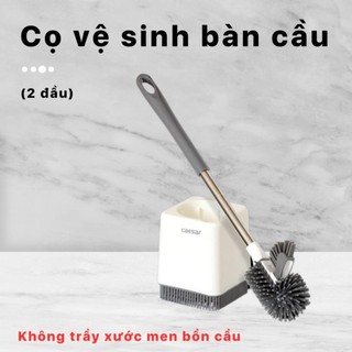 Hộp Cọ chổi vệ sinh phòng tắm bồn cầu Toilet Silicon Caesar, chất liệu lông chổi bằng silicon