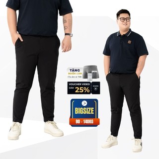 Quần Âu Đen Bigsize Nam AKYOO 80-140kg Chất Vải Gió Dù ,Co Giãn, Thoáng Mát Khi Mặc_QA G DEN