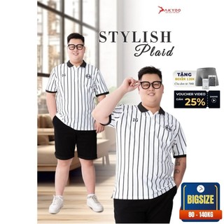 Áo Polo Bigsize Nam 80-140KG AKYOO Cao Cấp, Vải Cotton Co Giãn, Thoáng Mát, Akyoo Bigsize Nam - PL KE SOC