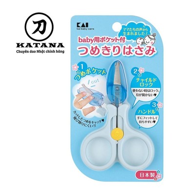 Kéo cắt móng tay cao cấp Nhật trẻ em KAI KF0116 (màu xanh)