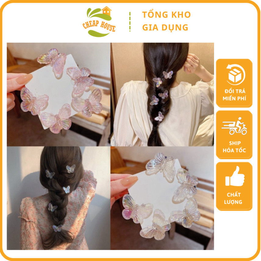 CH125 Kẹp tóc mái mỏ vịt con bướm, cánh bướm, cặp bấm mái nữ CHEAP HOUSE