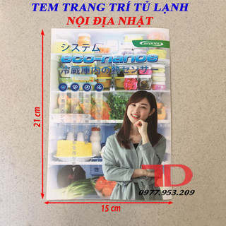 Tem dán trang trí tủ lạnh nội địa nhật 21x15cm ms08 TD Điện lạnh Thuận Dung