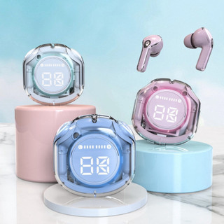 Tai nghe không dây cao cấp T8 đầy màu sắc có dây buộc / vỏ / đèn LED HiFi khử tiếng ồn Tai nghe nhét tai trong suốt  SP9