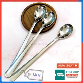 Thìa Sinh Tố Inox Cán Dài, Thìa Chanh Inox Không gỉ sáng bóng bền đẹp 18cm