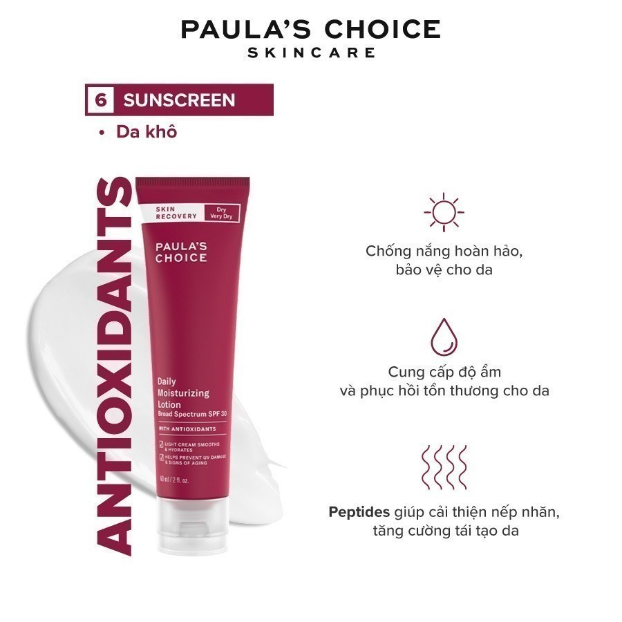 Kem chống nắng dưỡng ẩm phục hồi da tổn thương Paula’s Choice Skin Recovery Daily Moisturizing Lotion SPF30 60ml 1460