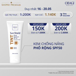 Kem Chống Nắng Phổ Rộng Dạng Kem Lót Obagi Sun Shield Tint Broad Spectrum SPF50 Warm 85g