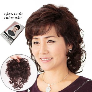 Tóc giả xoăn trung niên lọn to Tóc nữ nguyên đầu xoăn S02TN01 Tóc giả nguyên đầu Tóc giả trung niên