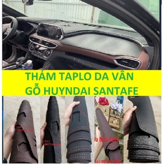 SANTAFE 2019-2020-2021 Thảm da vân carbon Thảm taplo HÀNG CAO CẤP-BẢO HÀNH 24 THÁNG