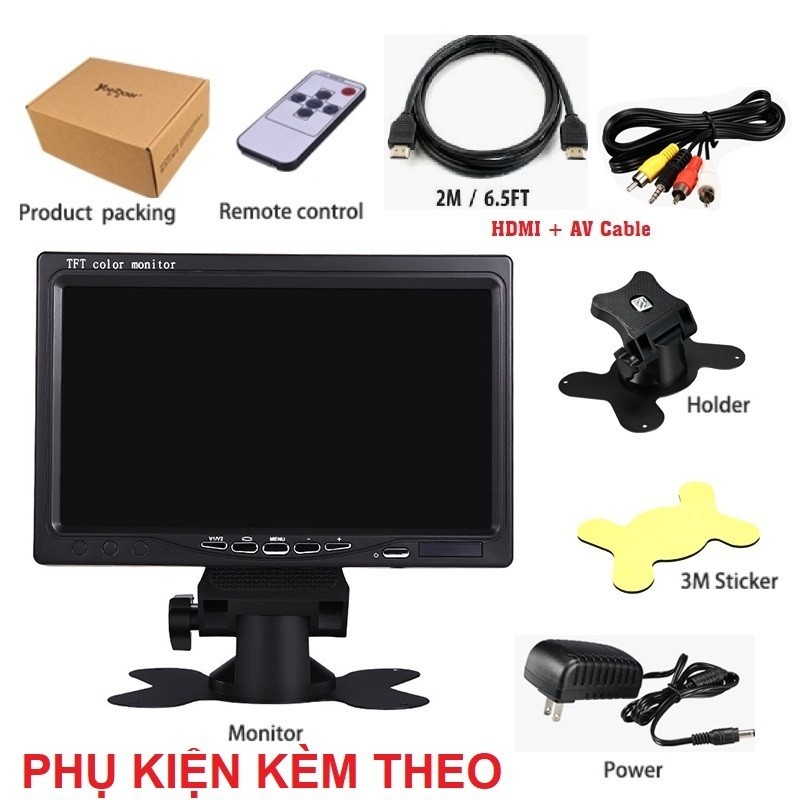 Màn Hình Test Camera LCD 7 Inch - Màn Hình Test Camera siêu tiện lợi cho kỹ thuật đi công trình lắp 
