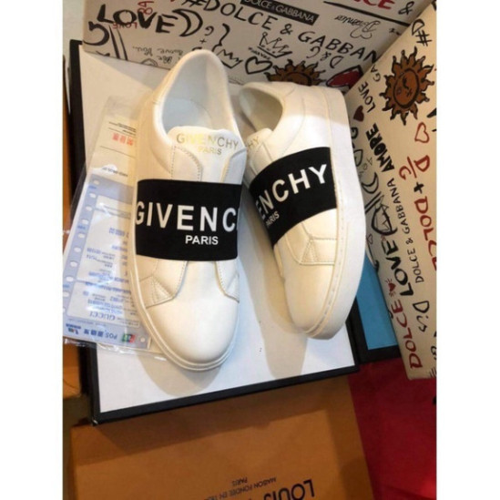 Giày slipon Givenchy trắng bản quai chun độc đáo - giầy lười GVC nam
