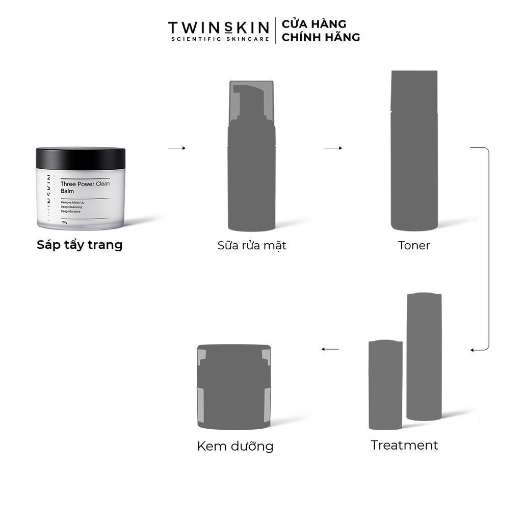 Sáp Tẩy Trang Làm Sạch Chuyên Sâu - Three Power Clean Balm Twins Skin 100g