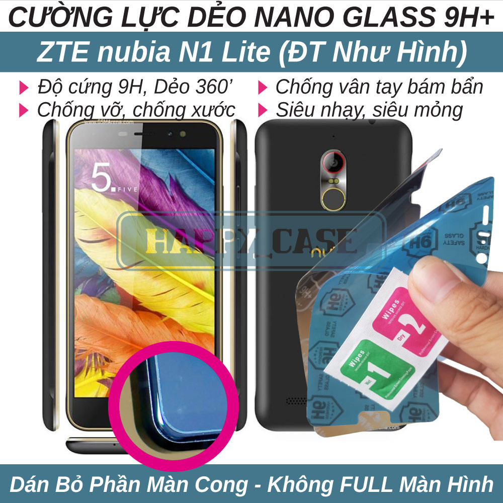 Dán cường lực dẻo nano cho ZTE nubia N1 Lite (trong suốt và chống nhìn trộm) không viền đen