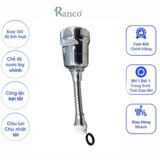Đầu vòi nước tăng áp INOX 304 nối vòi bồn rửa nhà bếp RANCO ba chế độ phun nước RC - 800D