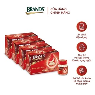 Combo 4 hộp 6 chai nước yến thật brand's đường phèn