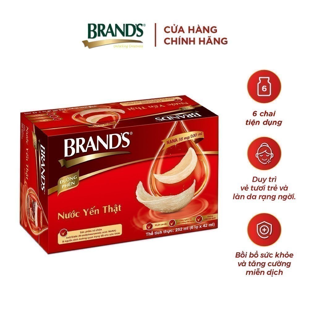 Nước yến thật BRAND'S Đường Phèn (42 ml x 6 lọ)