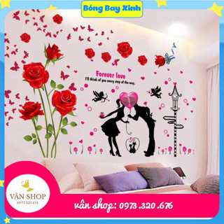 Mẫu tranh decal dán tường, tranh trang trí phòng cưới, phòng ngủ, phòng tân hôn
