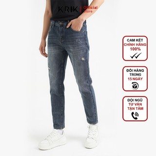 Quần Jean Nam Local Brand KRIK Form Slimfit Ôm Nhẹ Tôn Dáng Chất Liệu Cao Cấp Màu Xanh Rách Xước Tạo Điểm Nhấn QJ6053