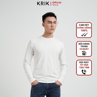 Áo Thun Nam Dài Tay Krik Chất Liệu Nỉ Cao Cấp Mềm Mịn Co Giãn Nhẹ Thiết Kế Cổ Tròn Basic Form Slimfit Ôm Body AN8032