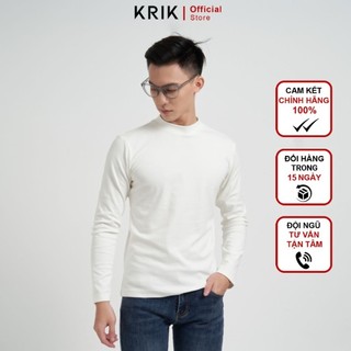 Áo Thun Nam Dài Tay Krik Chất Liệu Nỉ Cao Cấp Thiết Kế Cổ 3 Phân Giữ Ấm Tốt Form Slimfit Ôm Body AN8051