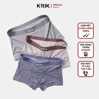 Quần Boxer Nam KRIK Chất Vải Cao Cấp Mềm Mịn, Thoáng Khí, Kháng Khuẩn Cực Tốt QL9600