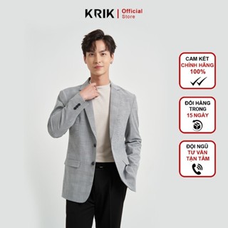 Áo Khoác Blazer Nam Local Brand KRIK Form Fitted Thiết Kế Kẻ Caro Nhỏ Tạo Điểm Nhấn Cổ Bẻ Vạt Chéo Sang Trọng BL5509