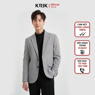 Áo khoác Blazer Nam Local Brand KRIK Form Fitted Thiết Kế Cổ Bẻ Vạt Chéo Họa Tiết Caro Nhỏ BL5502