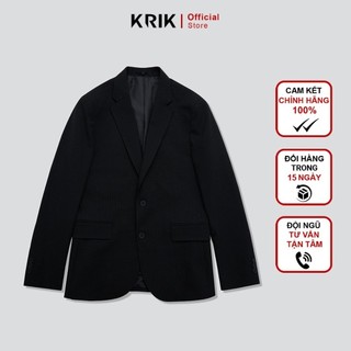Áo khoác Blazer Nam Local Brand KRIK Form Regular Thiết Kế Cổ Bẻ Vạt Chéo Họa Tiết Sọc Chìm BL5508
