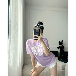 Áo phông cộc tim dập phồng chữ trắng new