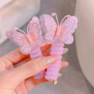 Chun cột tóc dạng lò xo xoắn tạo kiểu màu cầu vồng hình bướm kute cho béFREESHIPDây buộc tóc lò xo cho bé
