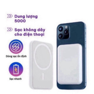 Pin Sạc Dự Phòng Không Dây 5000mAh ​Mini Có Nam Châm Tự Động Lấy Nét  Cho iPhone/android new -VINATECH HOT