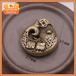 Tượng nhỏ bằng đồng kiểu dáng song ngư móc khóa