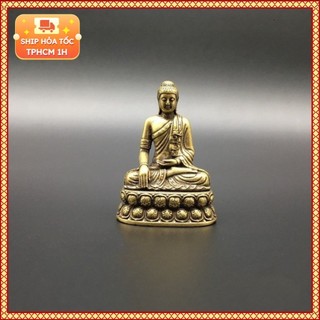 Tượng Nhỏ Bằng Đồng Kiểu Dáng Hình Phật Thích Ca Mâu Ni (Kích Thước: 4.5cm x 3.2cm)