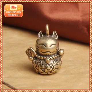 Tượng nhỏ bằng đồng kiểu dáng hình mèo thần tài