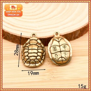 Tượng Nhỏ Bằng Đồng Kiểu Dáng Mai Rùa Vàng (Kích Thước: 2.2 x 3.1cm)