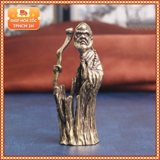 Tượng Nhỏ Bằng Đồng Kiểu Dáng Hình Bồ Đề Đạt Má (Kích Thước: 6.6cm x 2.8cm)