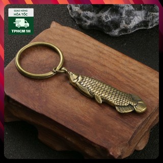 Tượng Đồng Thau Hình Cá Rồng (Kích Thước: 5.5cm x 1.6cm)
