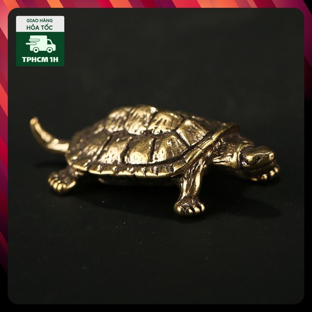 Tượng Đồng Thau Hình Con Rùa (Kích Thước: 5.5cm x 1.6cm)