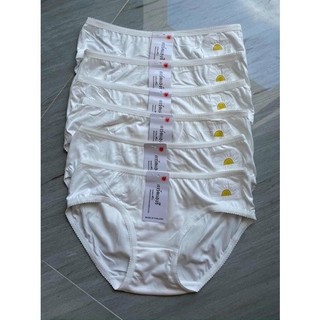 Combo 05 Quần lót nữ Thái màu trắng thun cotton lạnh phối hoa xinh