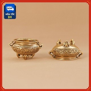 Tượng Đồng Thau Hình Lư Hương (Kích cỡ: 3.8 x 2.1cm)