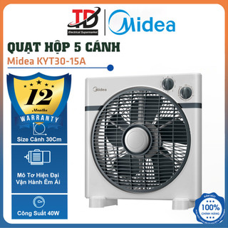 Quạt hộp midea kyt30-15a, 5 cánh 30cm, động cơ bạc thau, hàng chính hãng